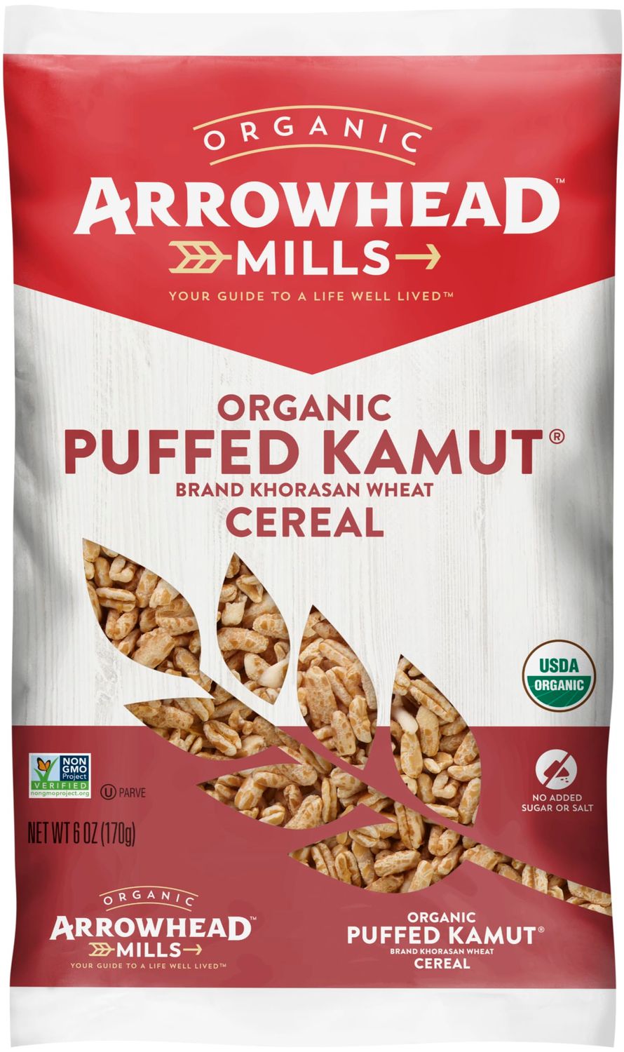 Arrowhead Mills Organic Puffed Kamut Cereal, 6 oz Bag (Pack of 12)