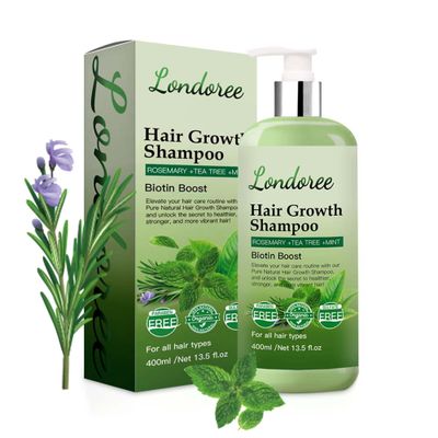 Rosemary Hair Growth Shampoo - Thickening Re-Growth Formula for Men Women,13.5 fl.oz (400ml) Mint Strengthening Rosemary Shampoo with Tea Tree For Hair Loss and Thinning Hair