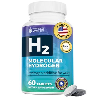 Invigorated Water - Hydrogen Water Tablets with Magnesium, 60 Servings - H2 Supplements Support Normal Energy, Brain, and Cognitive Health, Non-GMO Gluten Free