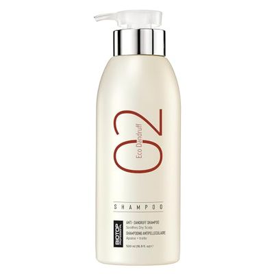 Biotop Professional 02 Eco Dandruff Shampoo - Dry Scalp Treatment Hydrating Shampoo with Pro Vitamin B5, Zinc Pyrithione Chamomile - Reduces Irritation and Prevents Future Dandruff (16.9oz)