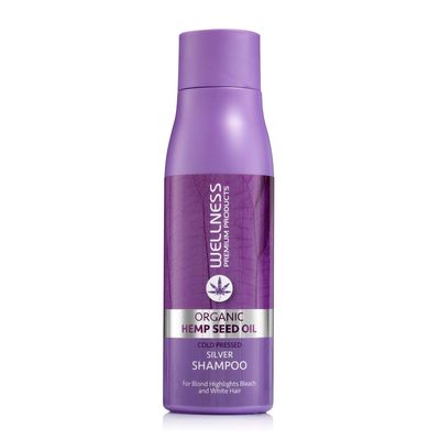 Wellness Premium Products Blonde Brilliance Silver Shampoo Hemp UV Filter Formula to Combat Brassiness Vegan Gluten-Free, 500ml