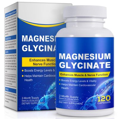 Magnesium Glycinate for Sleep, Mood, Brain, High Absorption 120 Capslues Supplement, Elemental Magnesium with 100mg Calcium - Highly Bioavailable - with Vitamin D3 K2