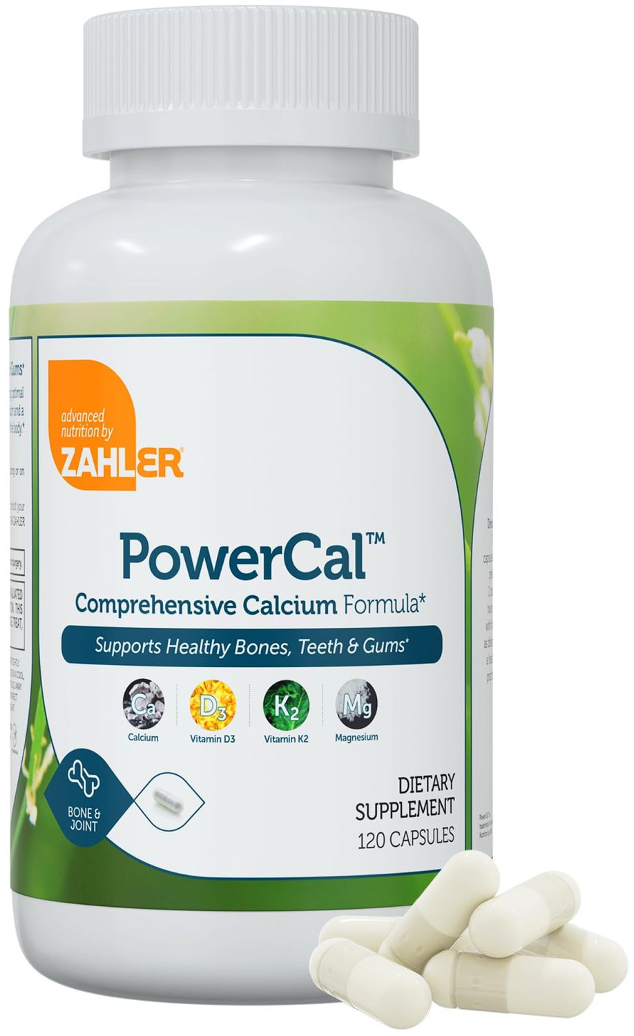Zahler PowerCal - Calcium D3 K2 Magnesium Supplement - Teeth, Gums Bone Strength Support - Kosher Bone Health Calcium Supplement for Women Men with Vitamin D3 K2 and Magnesium (120 Capsules)