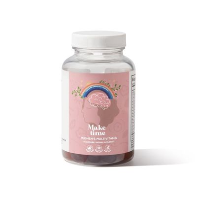 MAKE TIME - Sugar-Free Women s Multivitamin Gummies - Daily Support with Vitamin A, C, D3, E, B6, B12, Folate, Biotin, Iodine Zinc - Delicious Easy to Take - 30 Servings