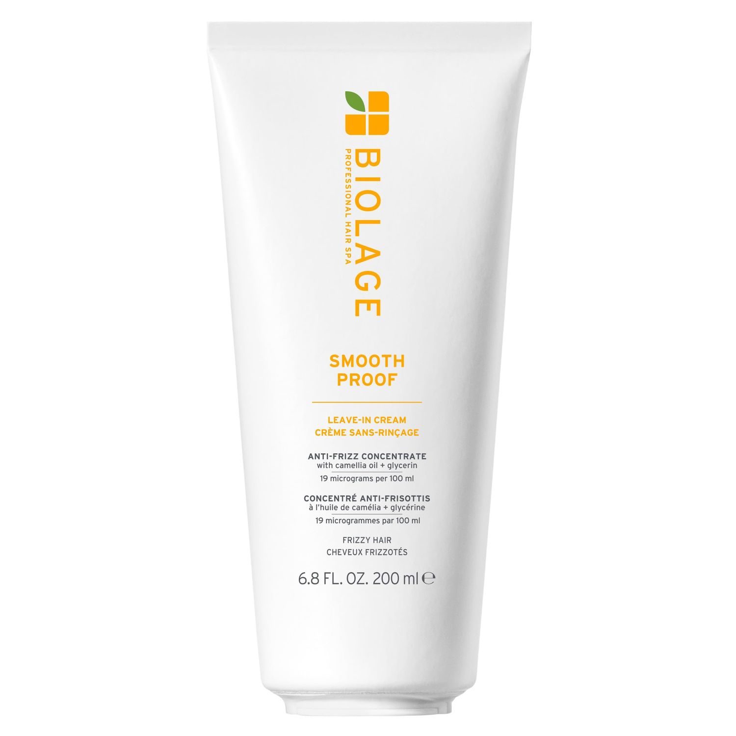 BIOLAGE Smooth Proof Leave-In Cream - Frizz Control Manageability, Anti-Frizz Leave-In, Infused with micro-dosed with Camellia Oil Glycerin, Vegan Paraben-Free, 6.8 Fl Oz, packaging may vary