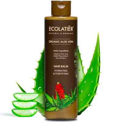 Aloe Vera Hair Balm - Hydrating Fortifying Conditioner for Women, 98.6 Natural, Vegan, Moisturizing Unisex Conditioner, Deep Treatment for Dry, Damaged Curly Hair, Sulfate-Free, 8.5 Fl Oz 250ml