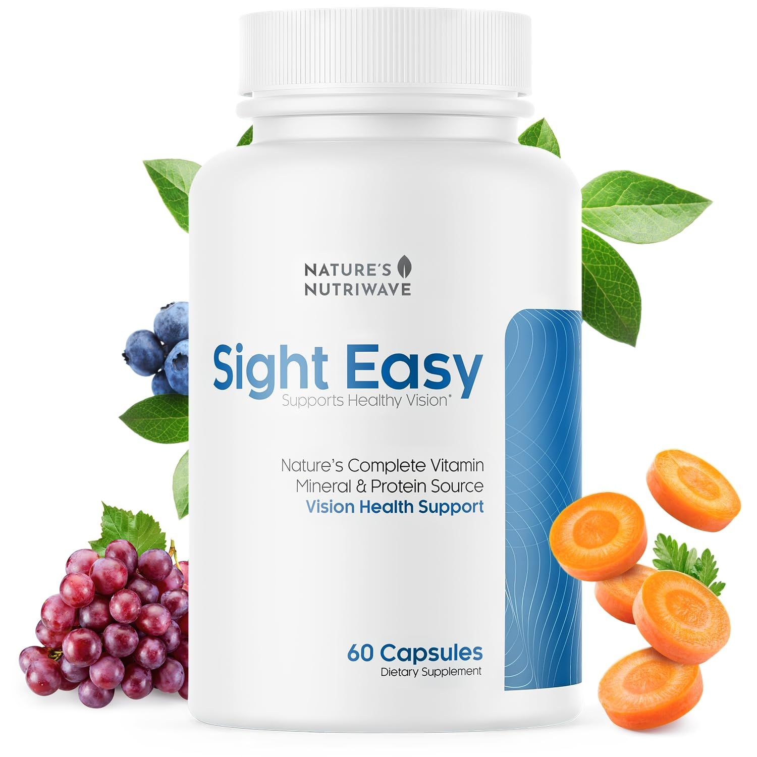 SIGHT EASY - Eye Vitamins Mineral Supplements with Lutein Zeaxanthin, Vitamin C, Vitamin E, Zinc and Bilberry for Healthy Vision and Eye Function Support - 60 Capsules, 1 Month Supply