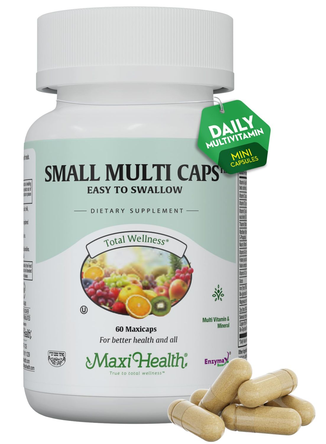 Maxi Health - Multivitamin for Women Men - Daily Mens Womens Vitamins with 30 Nutrients Including Iron, Zinc, Probiotics, Immune Support Vitamins More - Easy to Swallow Maxicaps, 60 Capsules