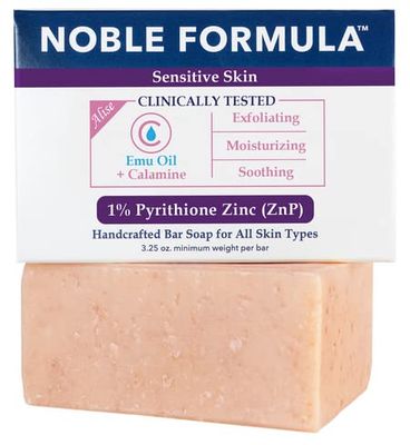 Noble Formula 1 Pyrithione Zinc (ZnP) Alise&#39;s Emu Oil Calamine Bar Soap, 3.25 oz