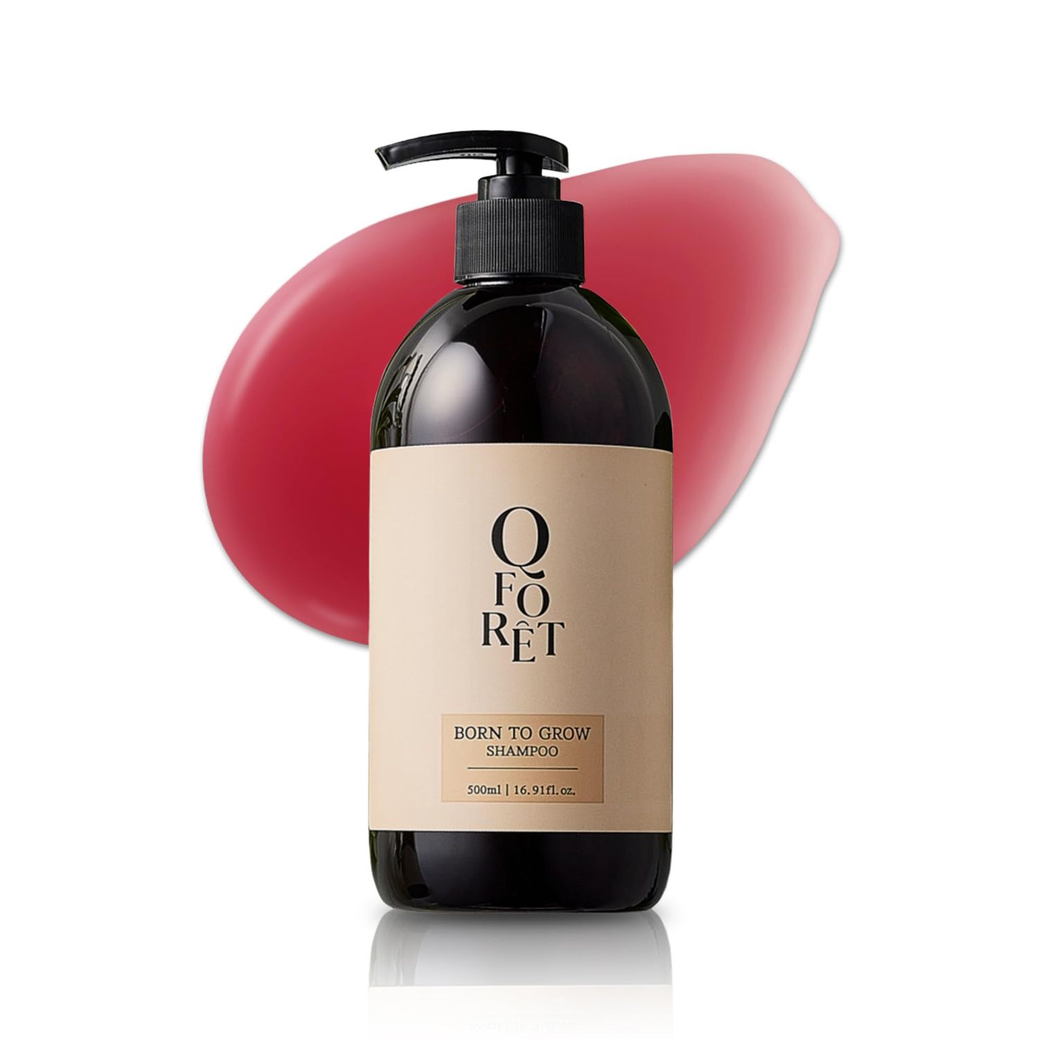 QFORET Born to Grow Red Herbal Scalp Shampoo - Purifies Oily, Itchy Scalp Strengthens Roots Naturally Red with Korean Herbs Gardenia pH 5.5, SLS-Free, Cedarwood Scent, 16.91 fl oz
