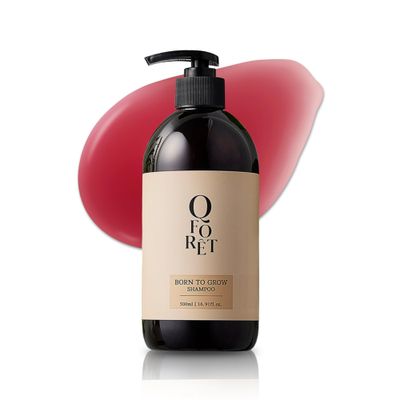 QFORET Born to Grow Red Herbal Scalp Shampoo - Purifies Oily, Itchy Scalp Strengthens Roots Naturally Red with Korean Herbs Gardenia pH 5.5, SLS-Free, Cedarwood Scent, 16.91 fl oz