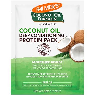 Palmer&#39;s Coconut Oil Formula Moisture Boost Protein Pack, Hair Treatment for Dry, Damaged, Over-Processed and Colored Hair, 2.1 Ounce (Pack of 12)