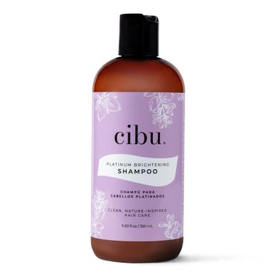 CIBU Platinum Brightening Shampoo 30016 Purple Formula Tones Protects Blonde, Silver, Highlighted Colored Hair Sulfate-Free Eliminates Brassy Tones Restores Softness, Strength and Shine 350ml