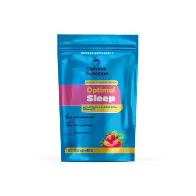 Optimal Sleep - Melatonin (3mg) and Magnesium (2mg). Drug Free 60 Gummies. Plant Based