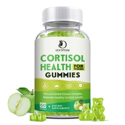 LUCNVEM Cortisol Supplements Gummies for Women, Magnesium Ashwagandha Rhodiola Rosea and L-theanine Complex for Women, Maintain Healthy Cortisol Levels - 30 Day Vegan Supply