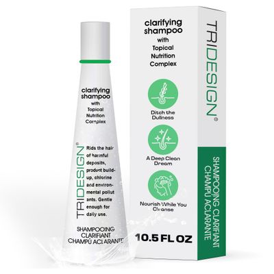 TRI Design Hair Care Clarifying Shampoo - Liquid Shampoo for Hair Deep Cleansing - Build Up Impurities - Perfect Hair Care Products Everyday Shampoo - 10.5 fl. oz.