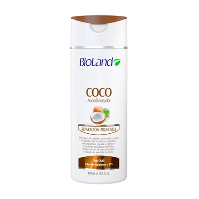 Bioland Coconut Conditioner - Restorative Conditioner for Dry Curly Hair - 13.53 fl oz (400mL)