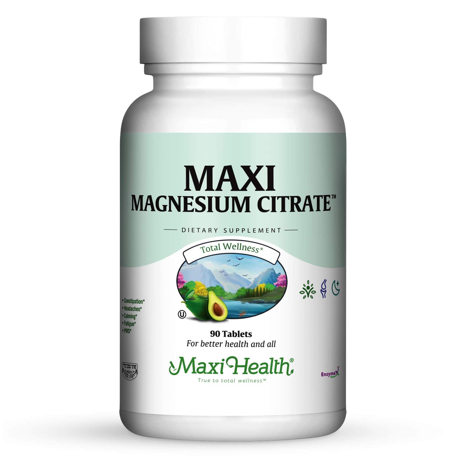Maxi Health Maxi Magnesium Citrate Supplement, 90 Count (MCT)