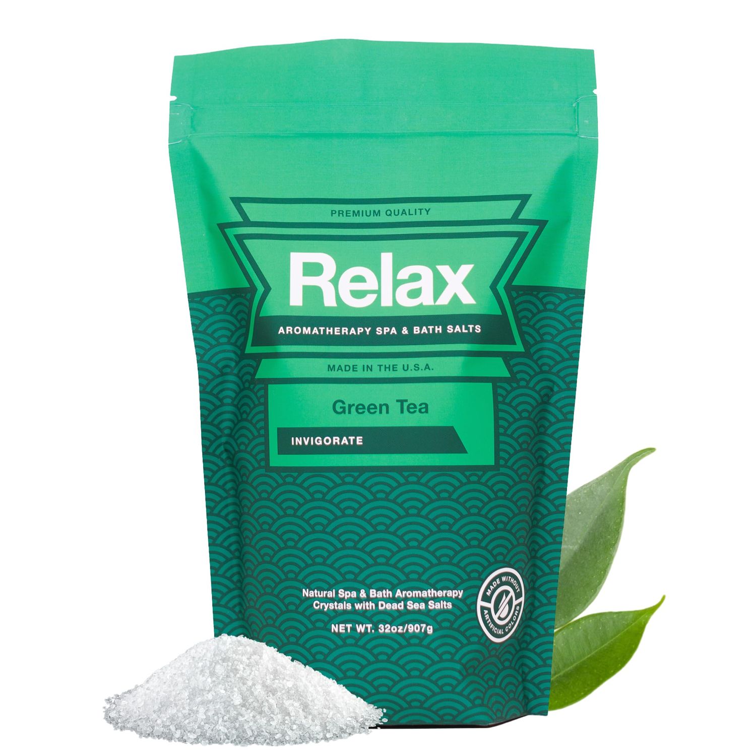 Relax Spa Bath, Epsom Dead Sea Salts, Aromatherapy Bath Salts for Hot Tub, Bath, or Spa, Infused with Magnesium, Green Tea Scent