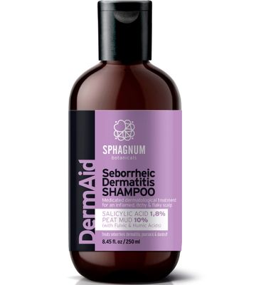 Sphagnum Botanicals Seborrheic Dermatitis Shampoo - Salicylic Acid with Natural Peat Mud for Treatment of Dry, Itchy, Flaky Scalp. Helps Also With Dandruff, Psoriasis Eczema. 8.45 oz