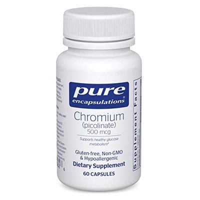 Pure Encapsulations Chromium (Picolinate) 500 mcg - for Lipid Carbohydrate Metabolism - Mineral Supplement - Superior Absorption Chromium Supplement - Vegan Gluten Free - 60 Capsules