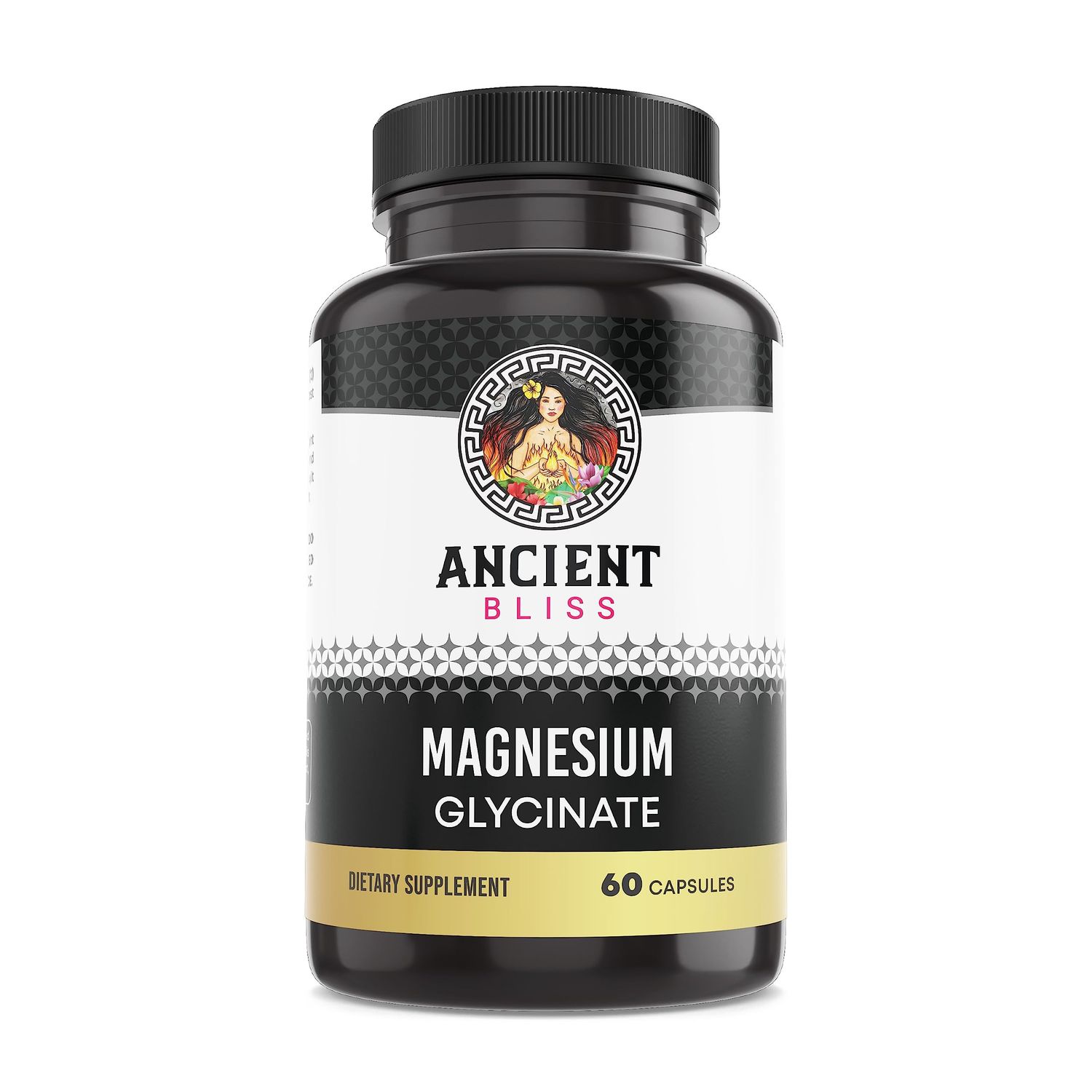 Ancient Bliss Magnesium Glycinate for Muscles Nerves, Digestive Immune Support Supplement, Magnesium Supplement for Women Men (60 Capsules)