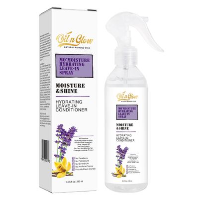 OilnGlow - Lightweight Water-Based Leave In Conditioner Spray Anti-Frizz Moisturizer for Matted, Dry, Dull, Curly 4c Hair Hydration, Paraben and Sulfate Free Conditioner, Color Safe - 8.45 Fl. Oz