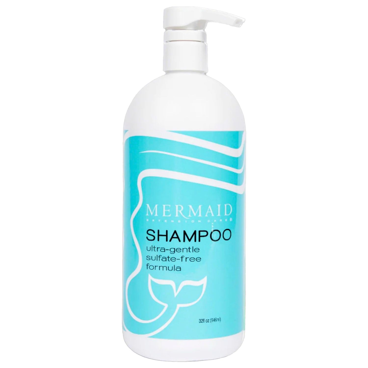 Mermaid Extension Care Shampoo, Ultra-Gentle Sulfate-Free, Nourishing Formula for Hair Extensions, 32 fl oz