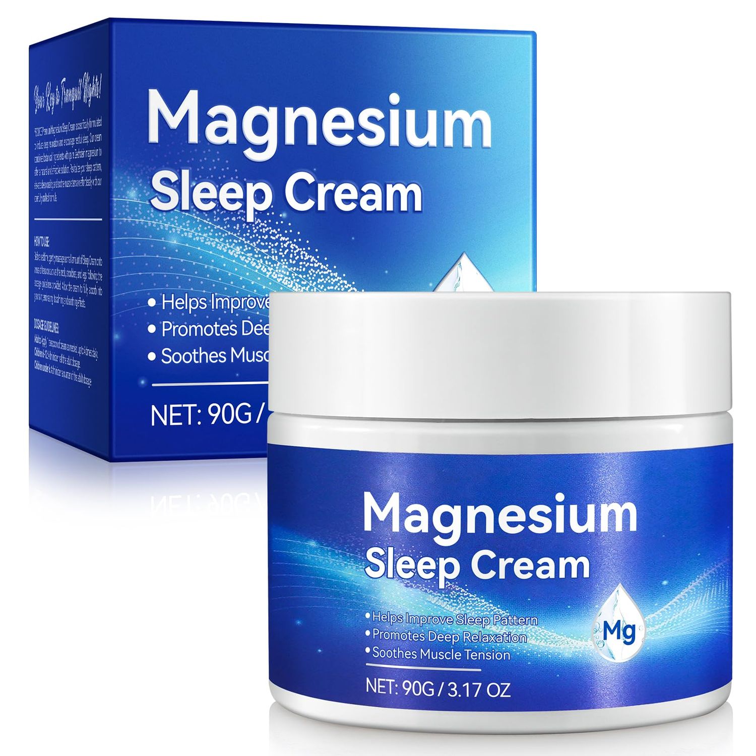 Magnesium Cream,Topical Magnesium Cream with Pure Zechstein Magnesium,Magnesium Lotion,Rich in Almond Oil, Lavender, Vitamin E,Topical Magnesium Oil for Feet, 3.17 OZ