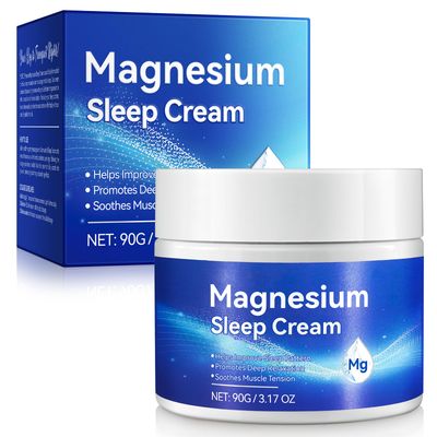 Magnesium Cream,Topical Magnesium Cream with Pure Zechstein Magnesium,Magnesium Lotion,Rich in Almond Oil, Lavender, Vitamin E,Topical Magnesium Oil for Feet, 3.17 OZ