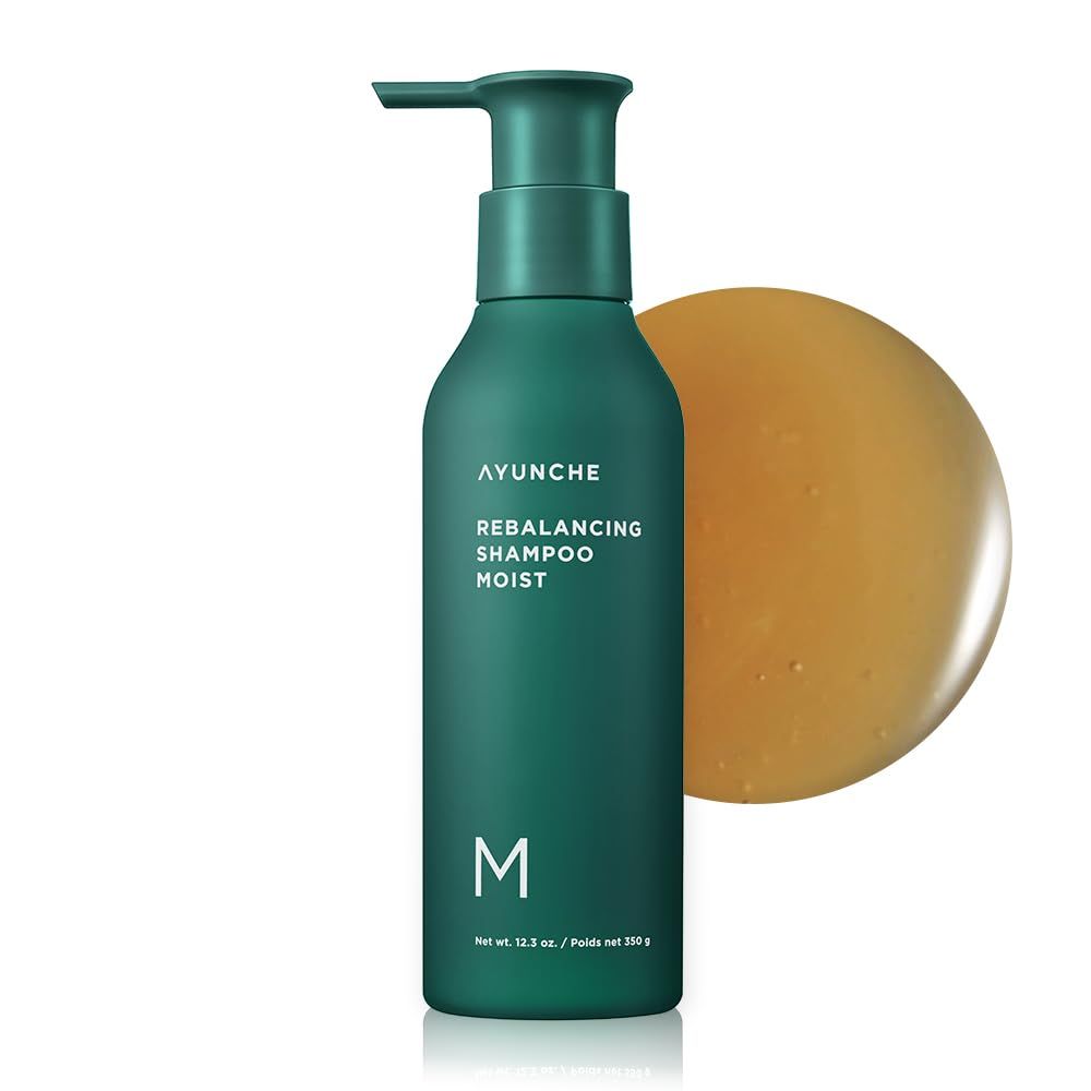 AYUNCHE Rebalancing Shampoo Moist 11.8oz For Dry Scalp Soft Moisturizing Cleansing Shampoo Strengthen and Protect Weakened Hair Roots Korean Salon Brand