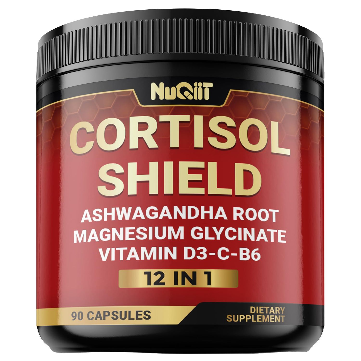 NUQIIT 12in1 Cortisol Shield - Ashwagandha and Magnesium 10 More - 90 Capsules