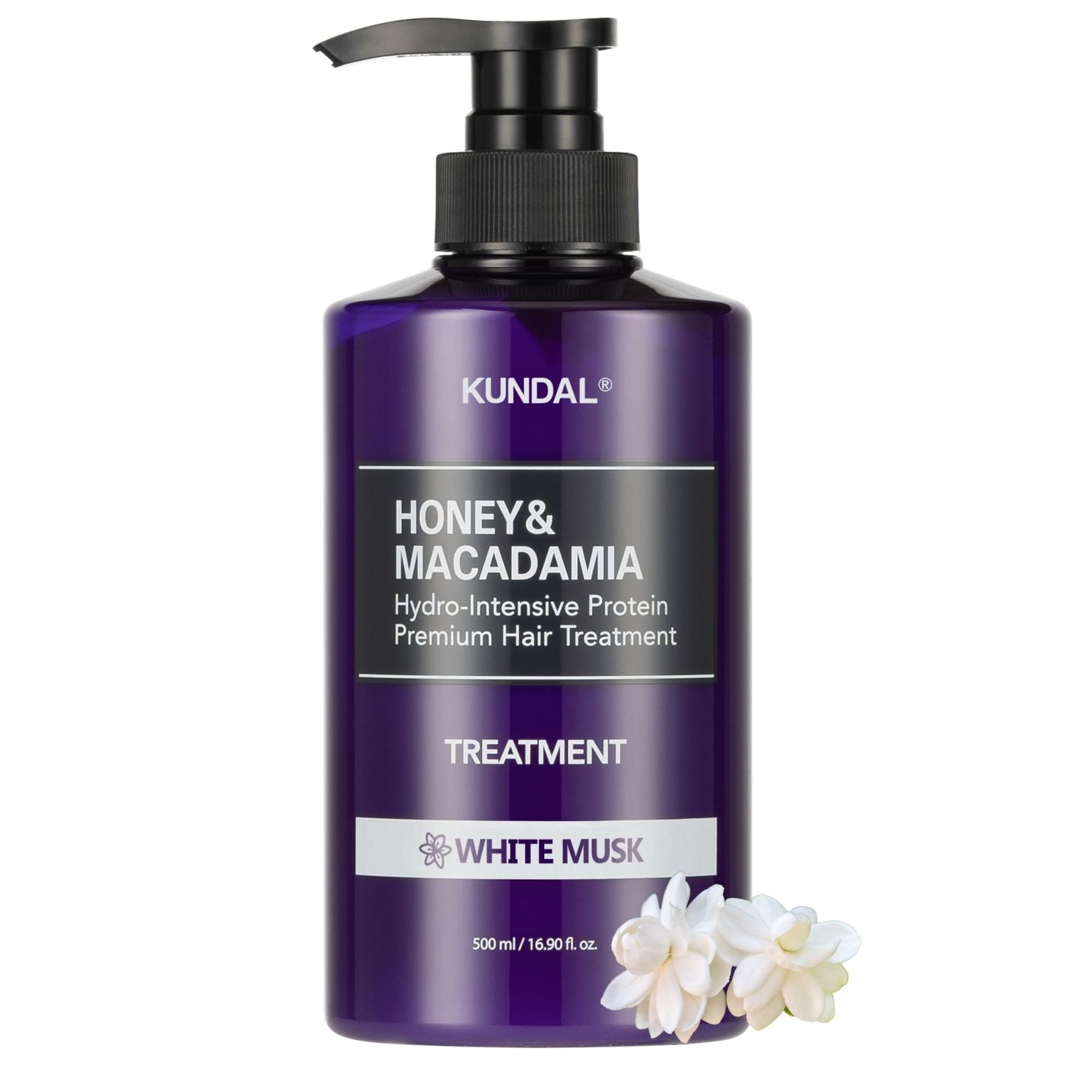 Kundal Honey Macadamia Natural Conditioner White Musk Korean Hair Care Damage Repair, Deep Hydration, Long Lasting Fragrance, with Honey, Argan Oil, Macadamia Oil 16.9fl oz