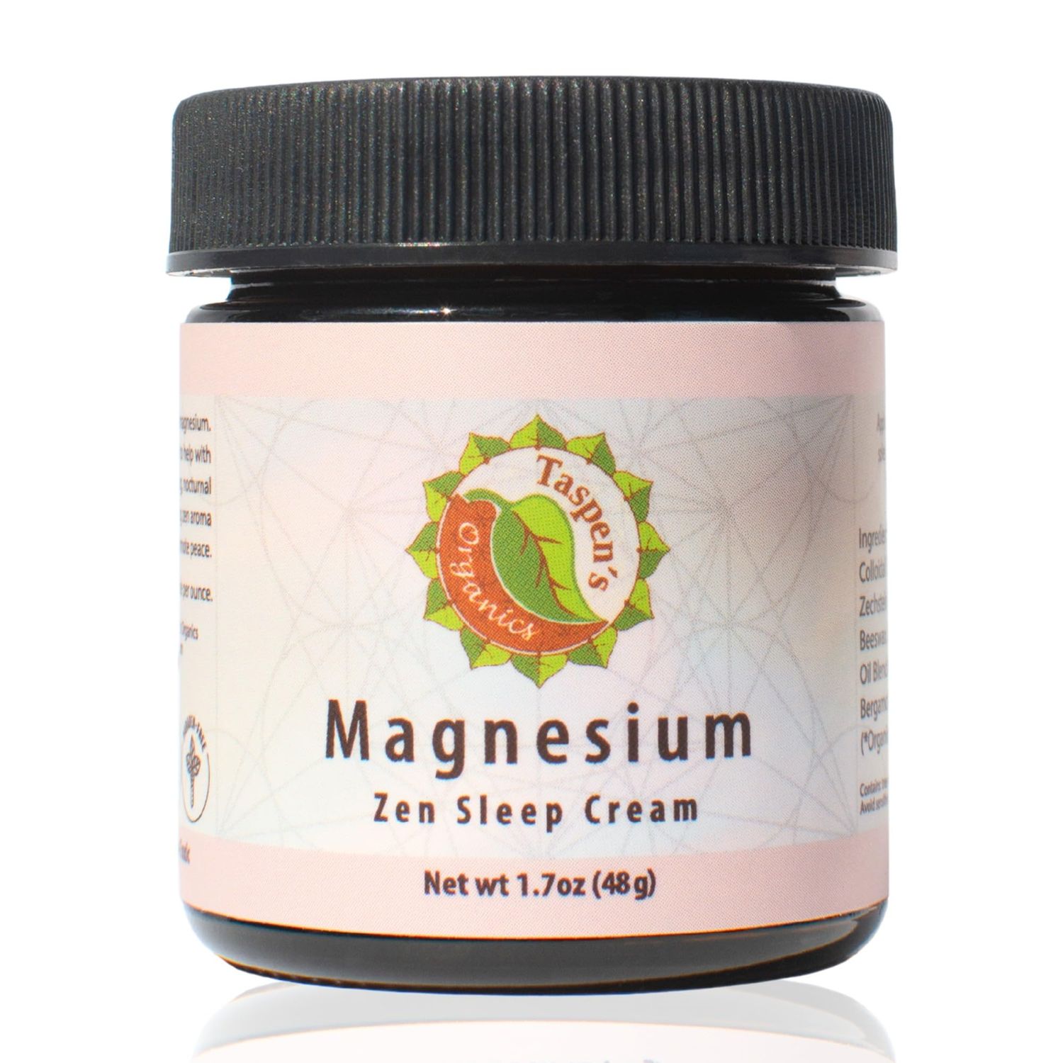 Taspen&#39;s Organics Magnesium Zen Sleep Cream with Organic Ingredients - Natural Sleep Relaxation Formula - Moisturizing Formula- Cruelty-Free (1.7 oz)