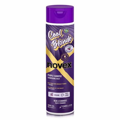 NOVEX Cool Blonde Purple Toning Shampoo 10.1oz 300ml - Purple Shampoo Neutralizes, Tones with Acai extract and Ceramides for blonde, silver, bleached, or brassy hair