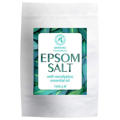 Epsom Bath Salt Eucalyptus 35Oz 1kg with Eucalyptus Essential Oil - 100 Pure Epsom Salts - Magnesium Sulphate Crystals Eucalyptus - Skin Care - Relaxation - Good Sleep