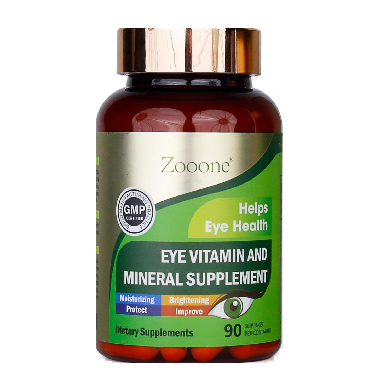 zooone- 90pcs Lutein Eye Vitamins Supplement for Macular Health and Dry Eye, Contains Lutein, Zinc, Vitamins CE Zeaxanthin to Support Eye Health