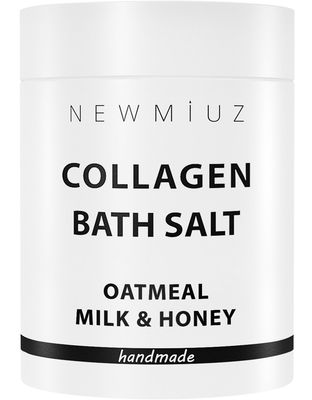 Collagen Bath Salt Soak Moisturize Soften Skin Magnesium Coconut Oatmeal Honey Epsom Salt Luxury Spa Destress Relaxation Gifts for Women and Men