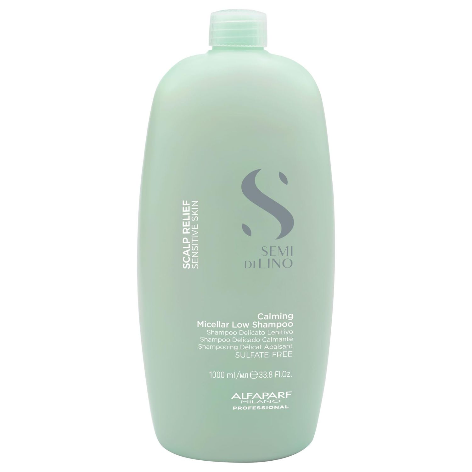 Alfaparf Milano Semi Di Lino Scalp Relief Shampoo for Sensitive Skin - Sulfate Free, Color Safe, Daily Use for Dry, Itchy Scalp - Soothing Hair Care (33.8 oz 1000 ml)
