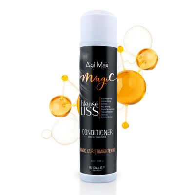 S&#39;OLL R Magic Anti-Frizz Conditioner Brazilian Conditioner for Smooth, Straight Hydrated Hair Long-Lasting Frizz Control - 10.14 Fl Oz