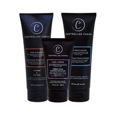 Controlled Chaos Hair Care Set for Curly Hair - 3 Pack Including Shampoo, Conditioner, Curl Defining Cream to Control Frizz Nourish All Hair Types