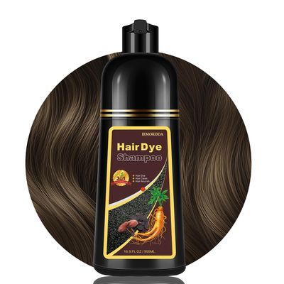 GURKOOYD Brown Hair Dye Shampoo 3 in 1, Herbal Hair Color Shampoo, Long Lasting Brown Hair Dye, Champu Para Pintar el Cabello, Colors Hair in Minutes, Easy to Use, 16.90 Fl Oz