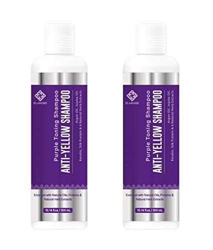 Elabore 2 Pack Purple Toning Shampoo - Anti Yellow Shampoo 10.14fl.oz300ml