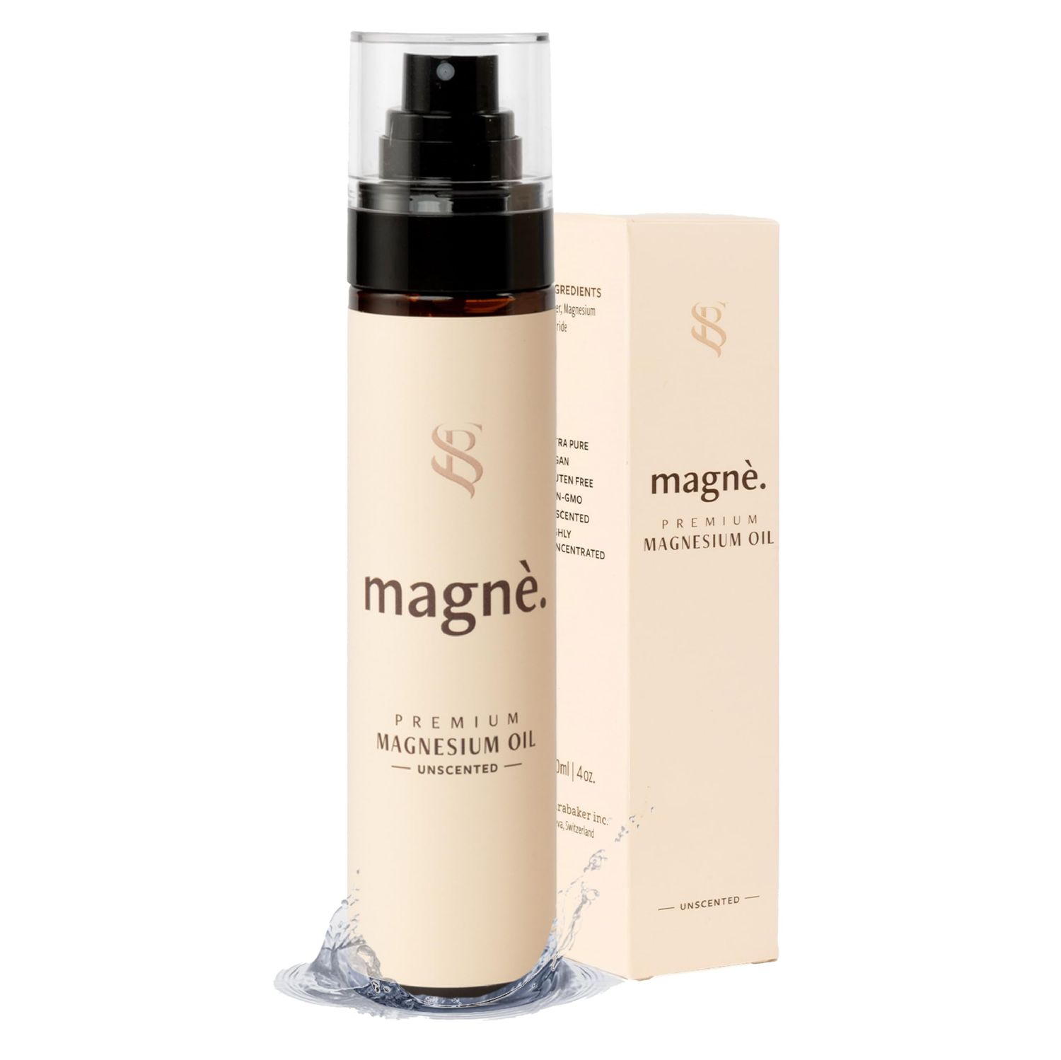 Magn Topical Magnesium Spray for Women - Unscented 4fl.oz Magnesium Mist Oil Organic - Pure Magnesium Oil for Sleep and Anxiety - Liquid Magnesium Chloride Spray for Feet, Body Pain Relief