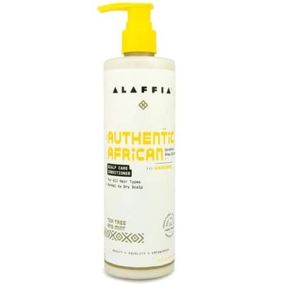Alaffia Hair Care, Authentic African Black Soap Scalp Care Conditioner, Soothing Tea Tree Mint - 12 Fl Oz