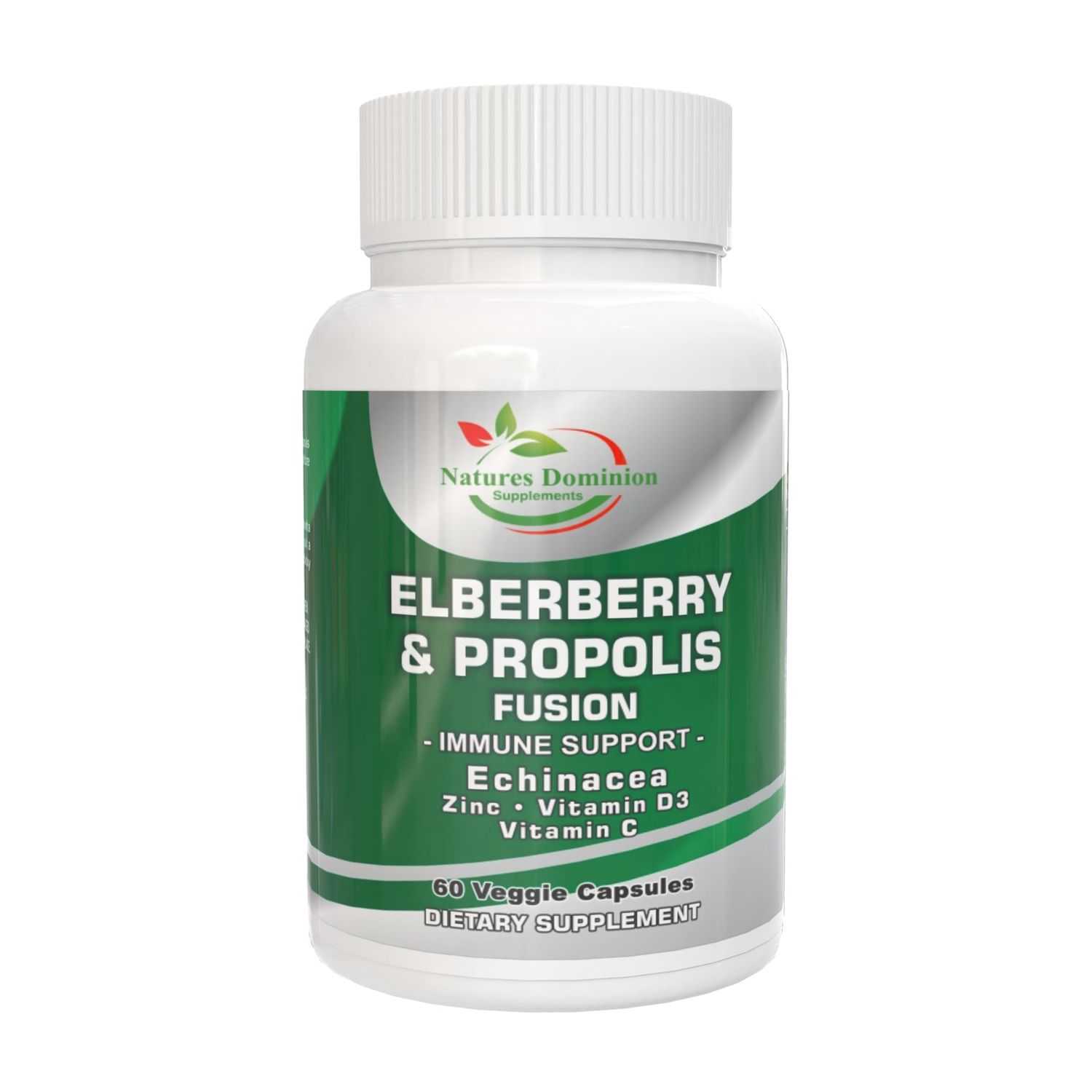 Propolis Extract Organic Elderberry with Echinacea, Vitamin D3, Vitamin C and Zinc. Elderberry Immune Support Supplement with Bee Propolis. Daily Immune Booster. Propolis and Elderberry Fusion