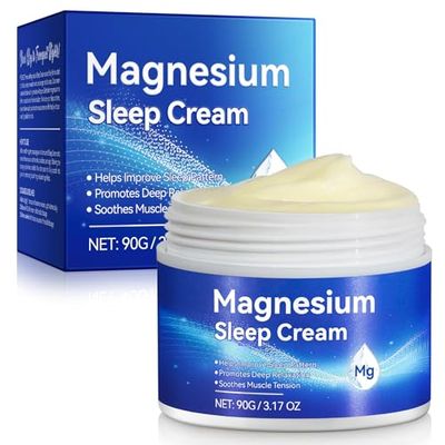FUKEVY Magnesium Oil Cream for Sleep,Magnesium Body Butter - Support for Sleep, Leg Cramps, Joint Support, Muscle Soreness-Fast Absorption-Nighttime Magnesium Cream 3 fl oz