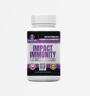 IMPACT IMMUNITY 12-IN-1 Immune System Support with Elderberry, Vitamin C, B6, B12, Riboflavin (B2), Zinc, D3, Quercetin, Thiamin Fisetin, L-Leucine Probiotic-Made in USA- (90 Count)