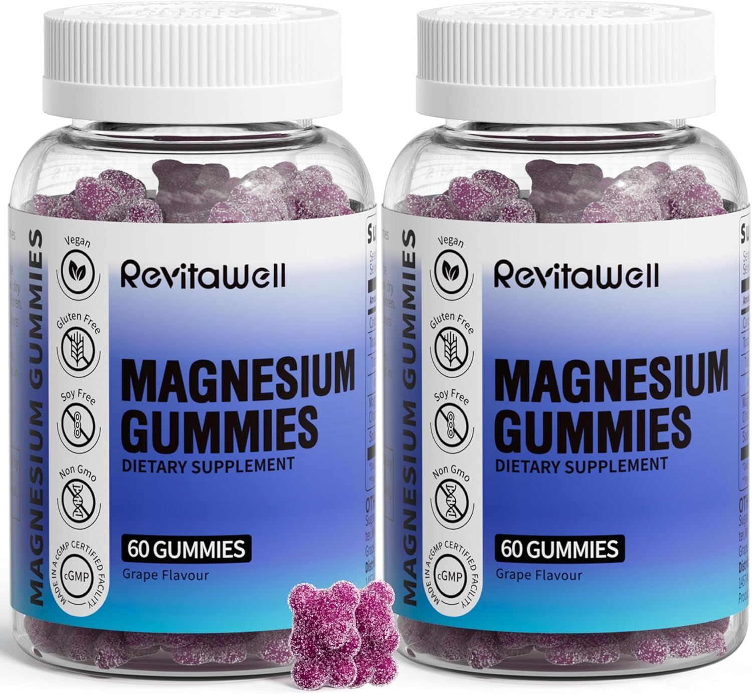 Magnesium Gummies with 2100mg Magnesium Glycinate Magnesium Citrate(200mg Elemental Magnesium), Calm Magnesium Gummies Vegan for Adults, Support Sleep, Muscle, Bone, Energy, Heart, 120 Count