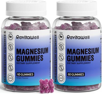Magnesium Gummies with 2100mg Magnesium Glycinate Magnesium Citrate(200mg Elemental Magnesium), Calm Magnesium Gummies Vegan for Adults, Support Sleep, Muscle, Bone, Energy, Heart, 120 Count